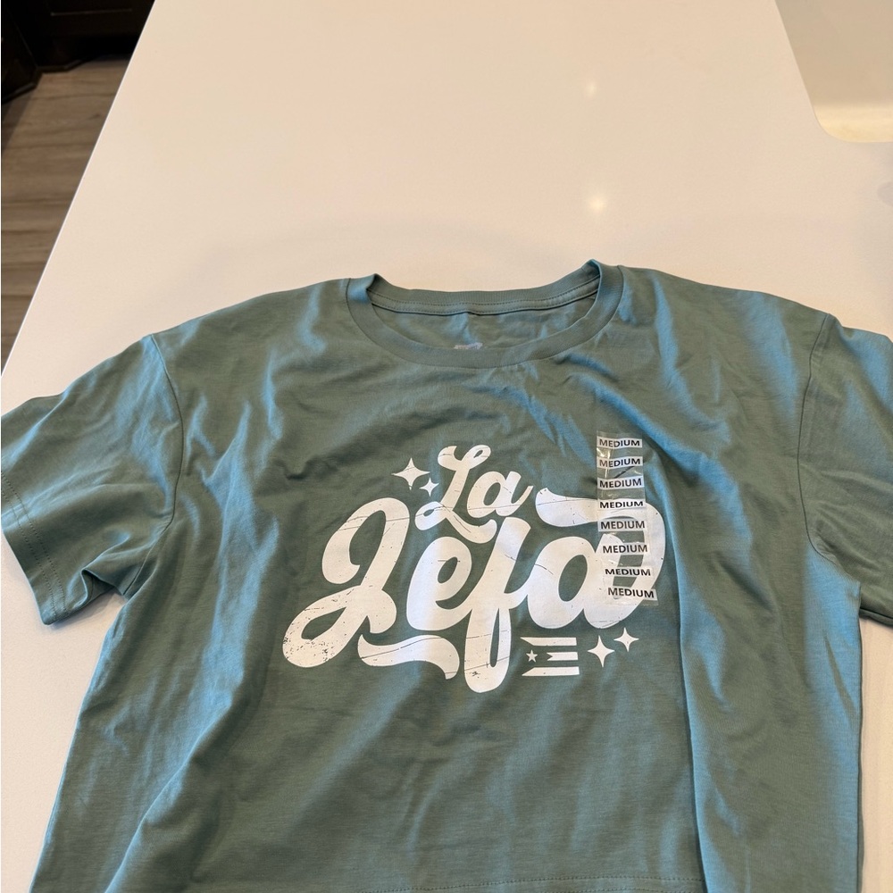 Women's Green Short Sleeve Crop Tee